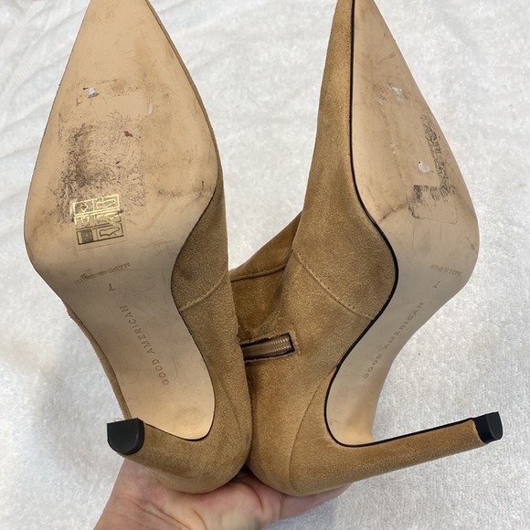 Good American The Icon Stilleto Heel Booties Tan size 7 (s5.7) - Picture 5 of 7